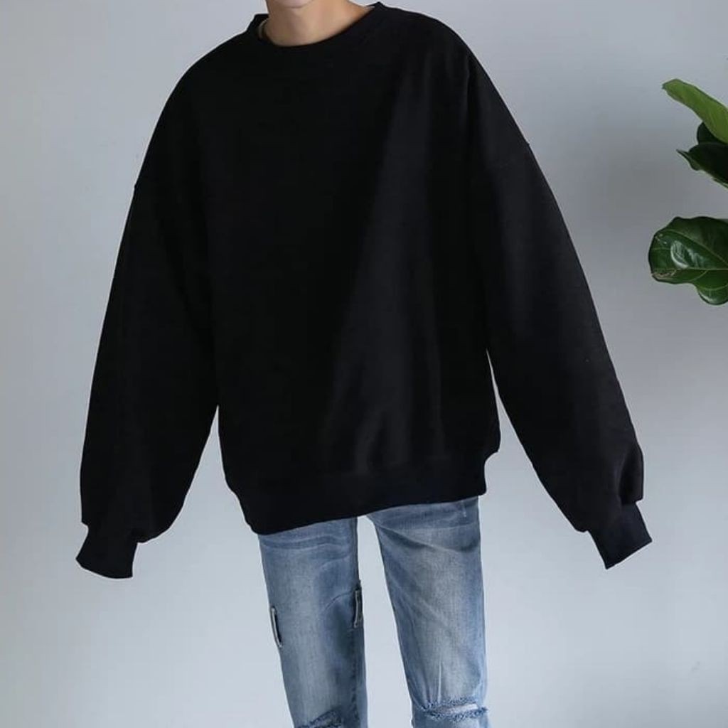 [ FREE SHIP -99K ] Áo Sweater Nỉ Unisex Tay Dài Form Rộng Nam Nữ Hai Màu Đen Trắng Cực Đẹp Áo Sweater Local Brand | BigBuy360 - bigbuy360.vn