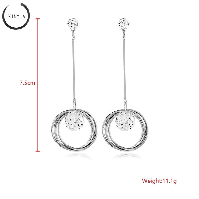 Khuyên tai đính zircon thời trang cho nữ