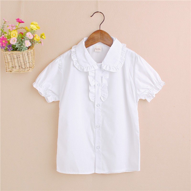 Áo Sơ Mi Trắng Tay Ngắn Và Quần Short Cho Bé 80-180cm