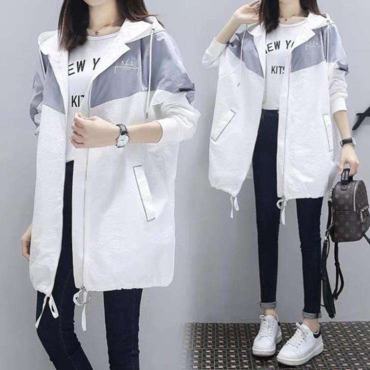 áo khoác dù from dài phối 2 màu tinh tế chống nắng đi chơi điều đẹp GKM