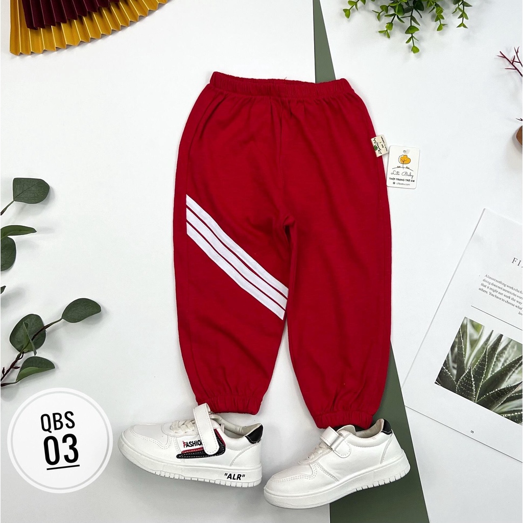 Quần dài bé trai cotton sọc ngang bo gấu size 1/10T