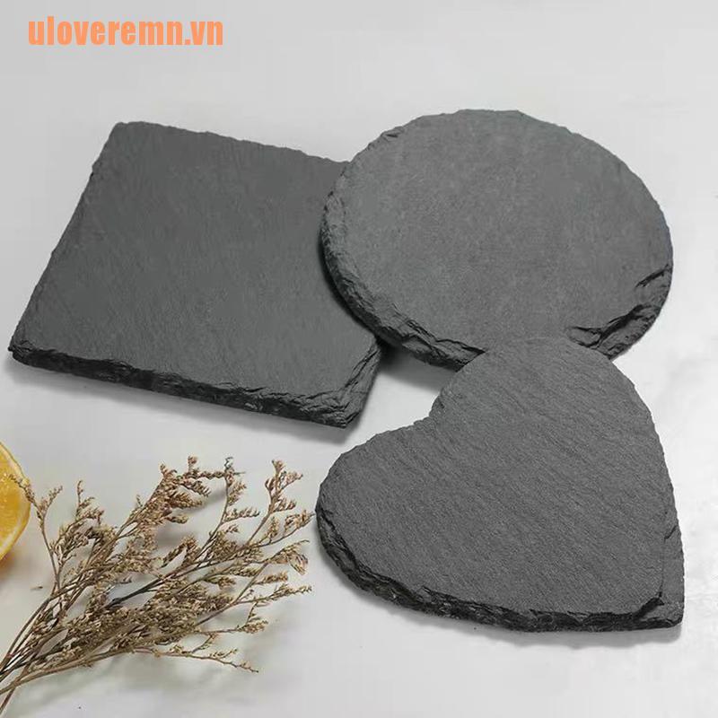 Thảm Lót Cốc Trà Cà Phê Hình Trái Tim Bằng Đá Slate Tự Nhiên