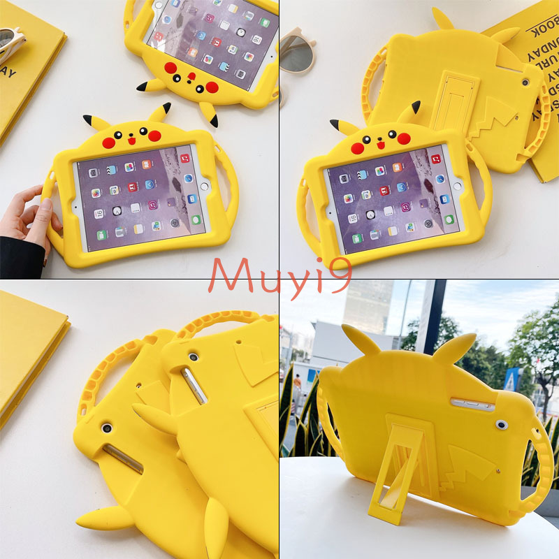 Bao Da Máy Tính Bảng In Hoạt Hình Pikachu Thời Trang Cho ipad 2018 Mini1 / 2 / 3 Mini45 Air2 Pro9.7 ipad6 10.2 Air4 10.9