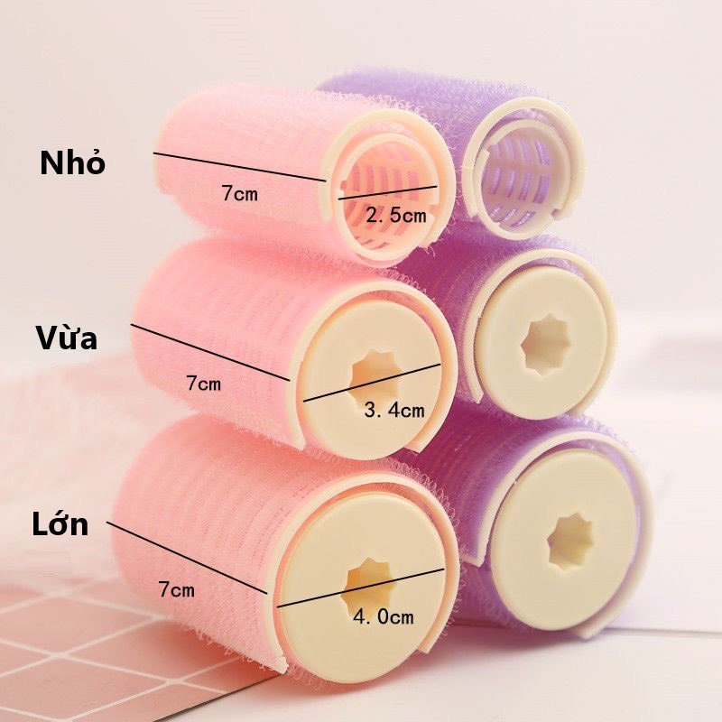 Hộp 6 Lô cuốn tóc tự dính và nhiều size lẻ