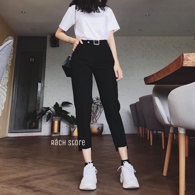 QUẦN TÂY BAGGY lưng cao + kèm ẢNH THẬT