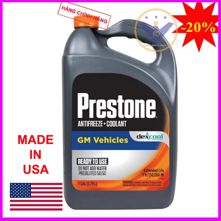 Nước làm mát  xe ô tô màu đỏ PRESTONE DEX COOL USA can 3.78L