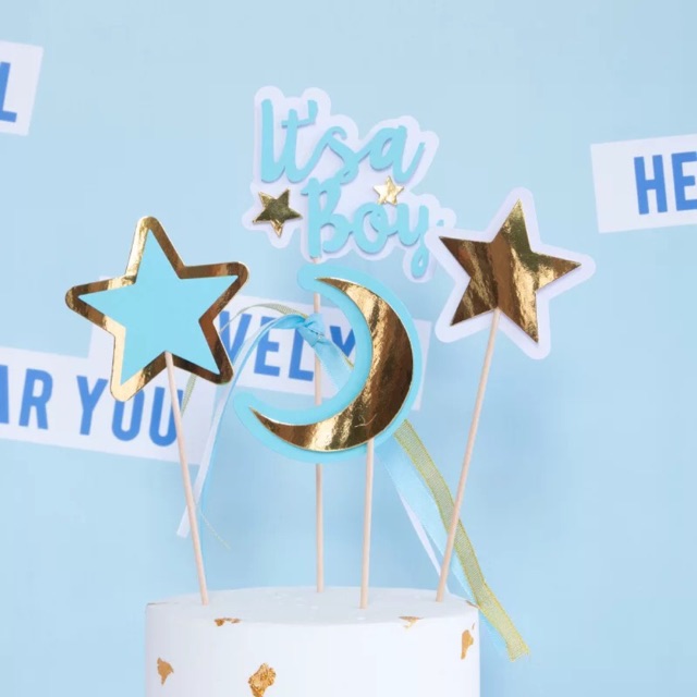 Topper trang trí bánh sinh nhật hình boy