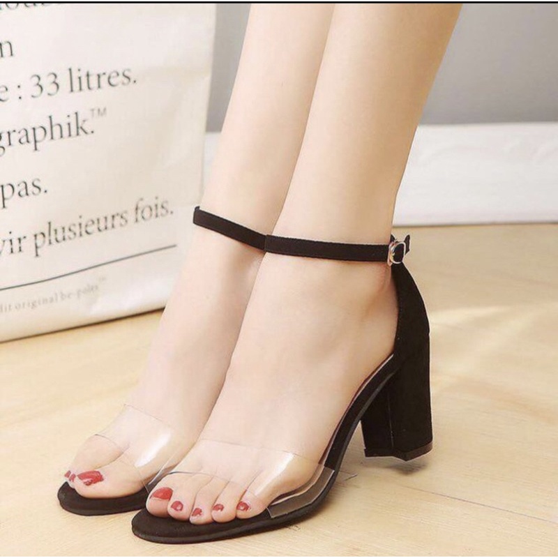 Giày cao gót 7p quai trong bít gót MT22