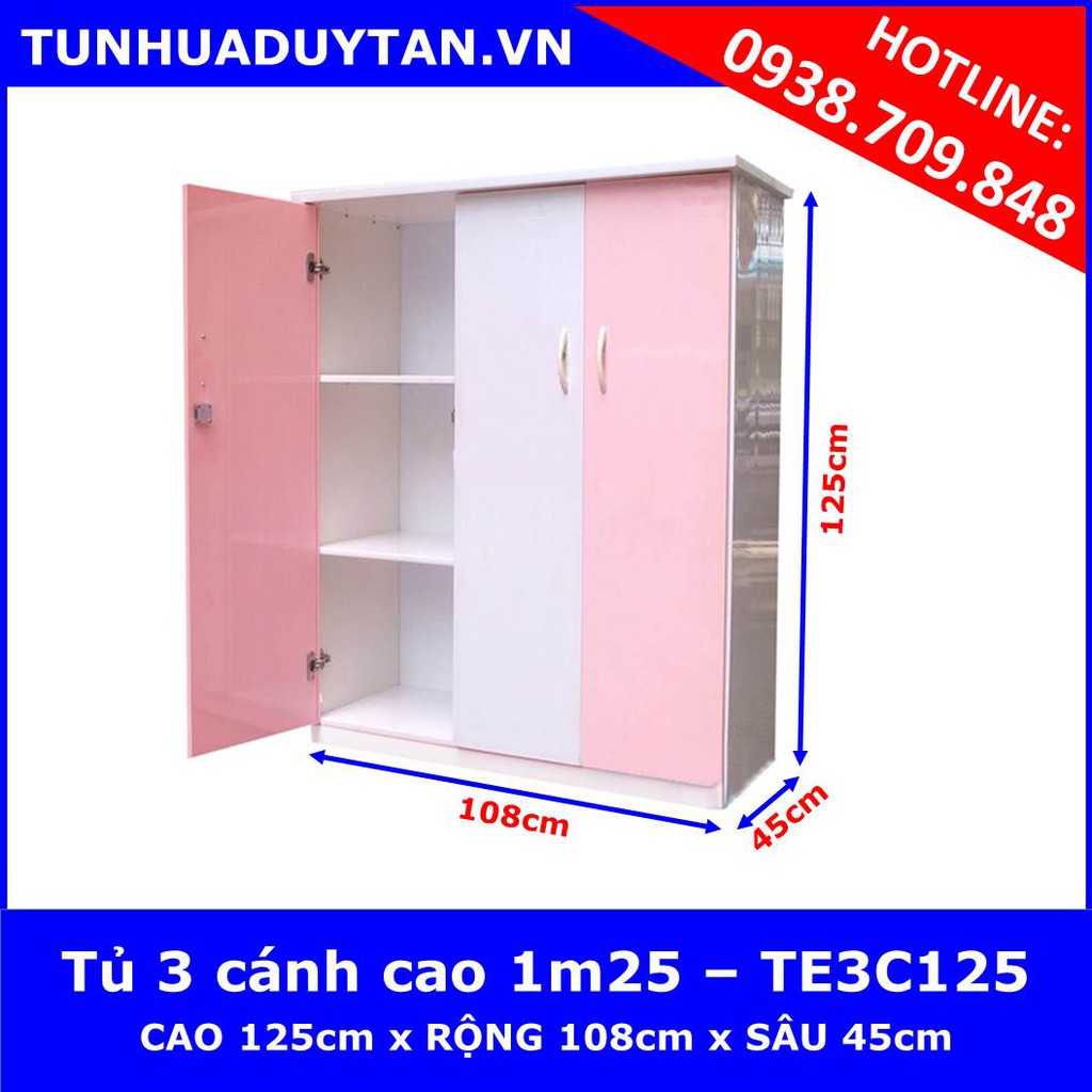 HCM-BD-ĐN - Siêu Tốc- Tủ Quần Áo Ngọc Diệp ND-SE3c120 105cm x 120cm - Chất liệu nhựa lõi gỗ -Có giao sau giờ hành chính
