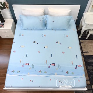 Bộ Ga Gối Lụa Tencel Biển xanh  ( Ảnh thật 100%)