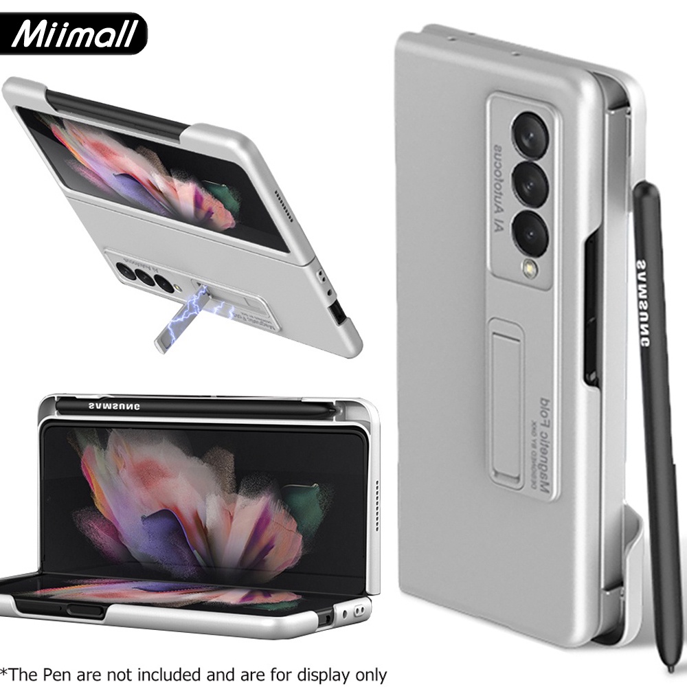 Ốp Điện Thoại Siêu Nhẹ Có Giá Đỡ Kim Loại Từ Tính Cho Samsung Galaxy Z Fold 3 Z Fold3