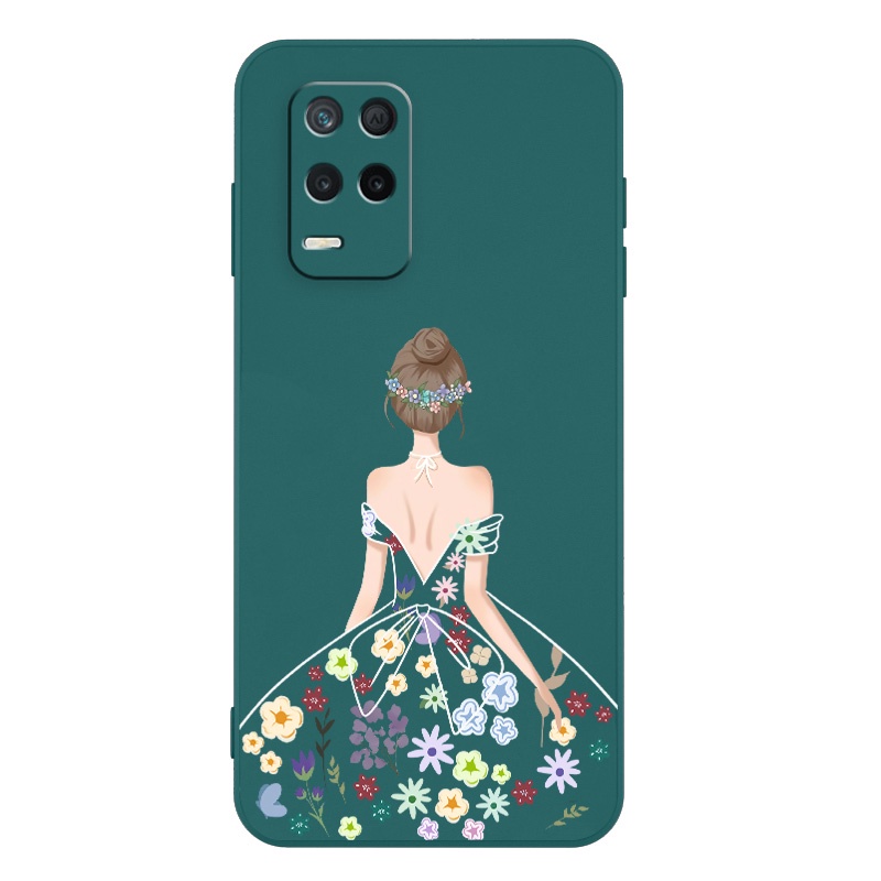 Ốp Điện Thoại TPU Silicon Mềm Họa Tiết Hoa Xinh Xắn Có Dây Đeo Cho oppo a54 a55 a74 a94 a95