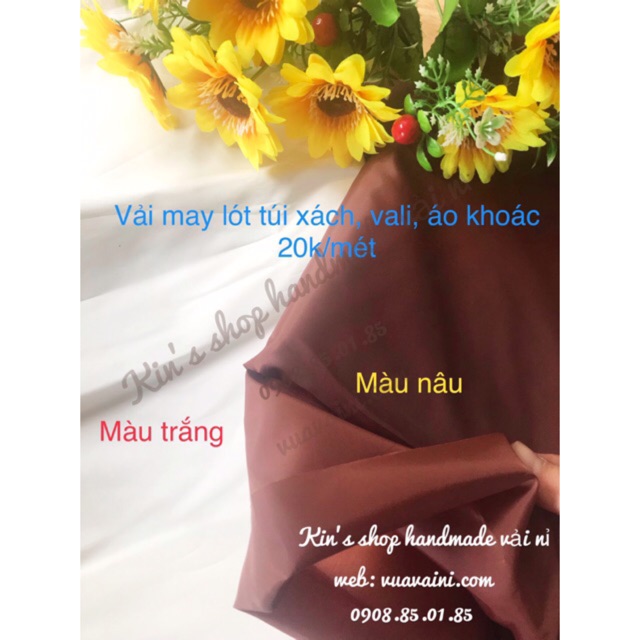 Vải lót gió chuyên dùng túi xách lót vali áo khoác áo vest, túi quần, váy chất vải mềm thoáng mát hàng xuất xịn khổ 1m6