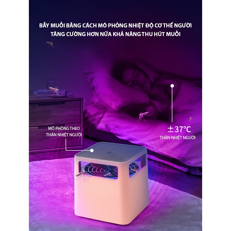Đèn bắt muỗi diệt côn trùng  thông minh-Bẫy muỗi khoa học diệt muỗi vật lý- Gió lốc mạnh cuốn  diệt muỗi toàn diện