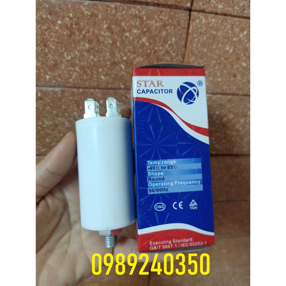 Tụ máy giặt, máy sấy 8uf loại cắm zắc 4 chân
