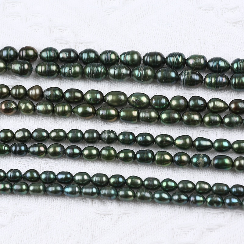 Bán Sỉ Hạt Ngọc Trai Nước Ngọc Trai Tự Nhiên Hình Gạo Xanh pistachio Làm Trang Sức