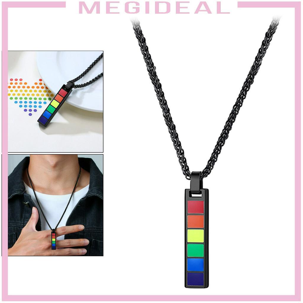 Dây chuyền mặt thẻ cầu vồng phong cách LGBT thời trang