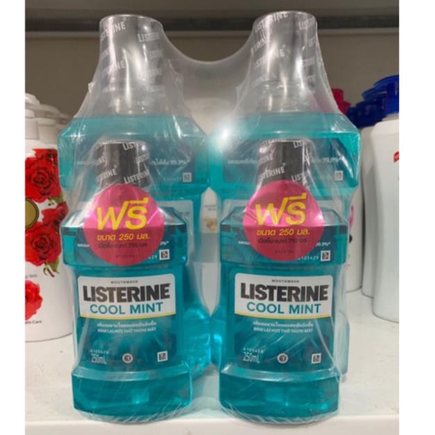 2chai nước súc miệng LISTERINE  750ml và chai 250ml