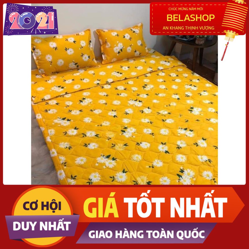 [Free ship-Xả kho cắt lỗ]Chăn hè thu trần bông 3 lớp poly,mền trần bông,hàng có sẵn tại tphcm,cúc họa mi vàng