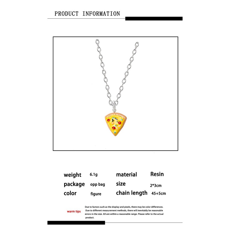 Vòng cổ Tình Bạn Mặt Nhựa Resin Hình Pizza 6 Thời Trang Cho Nam Và Nữ Best Friend Heart Pendant Necklace Adjustable Choker Jewelry Sets Geometry Couple Gift Party Jewelry Accessories Gift
