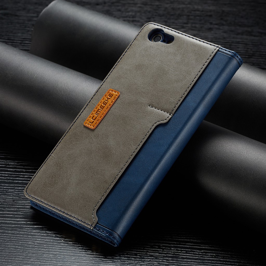 Bao da điện thoại nắp gập có ngăn đựng thẻ màu trơn cho iPhone 6/6S/6+/6S+/7/8/7+/8+/X/XS/XSMAX/XR | BigBuy360 - bigbuy360.vn