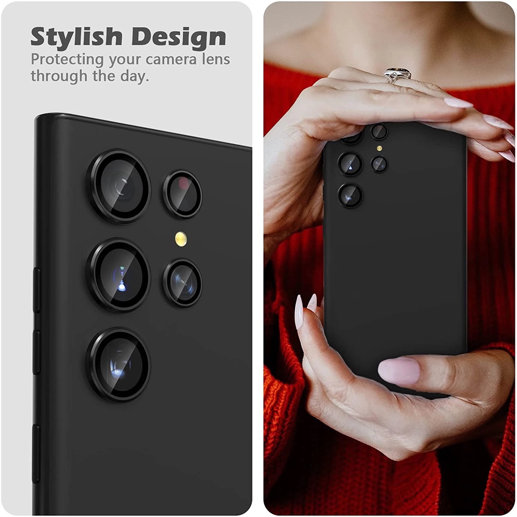 Galaxy S22 Ultra Metal Ring Tempered Glass Full Cover Camera Lens Protectors For Samsung Galaxy S22 Ultra 5G