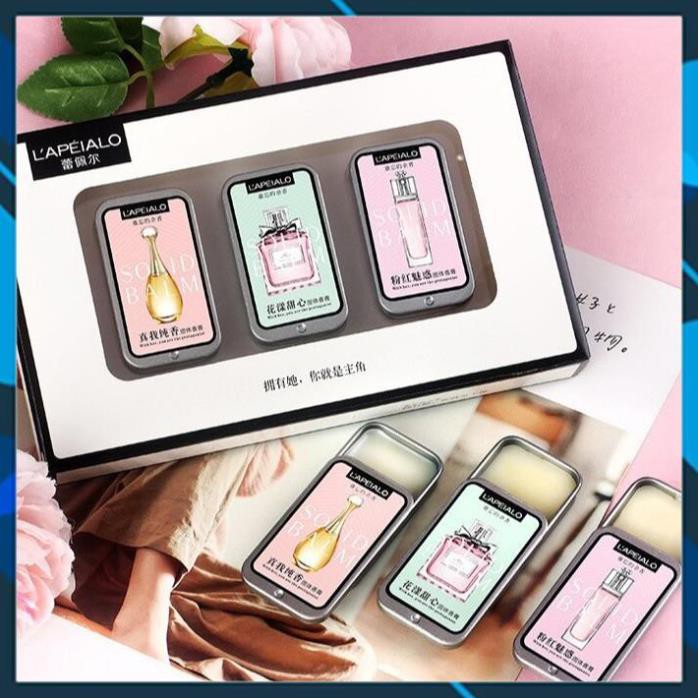 [Xả kho] bộ 3 nước hoa sáp LAPEIALO lưu hương từ 8-12 tiếng, 3 mùi hương khác nhau - nước hoa khô | Thế Giới Skin Care