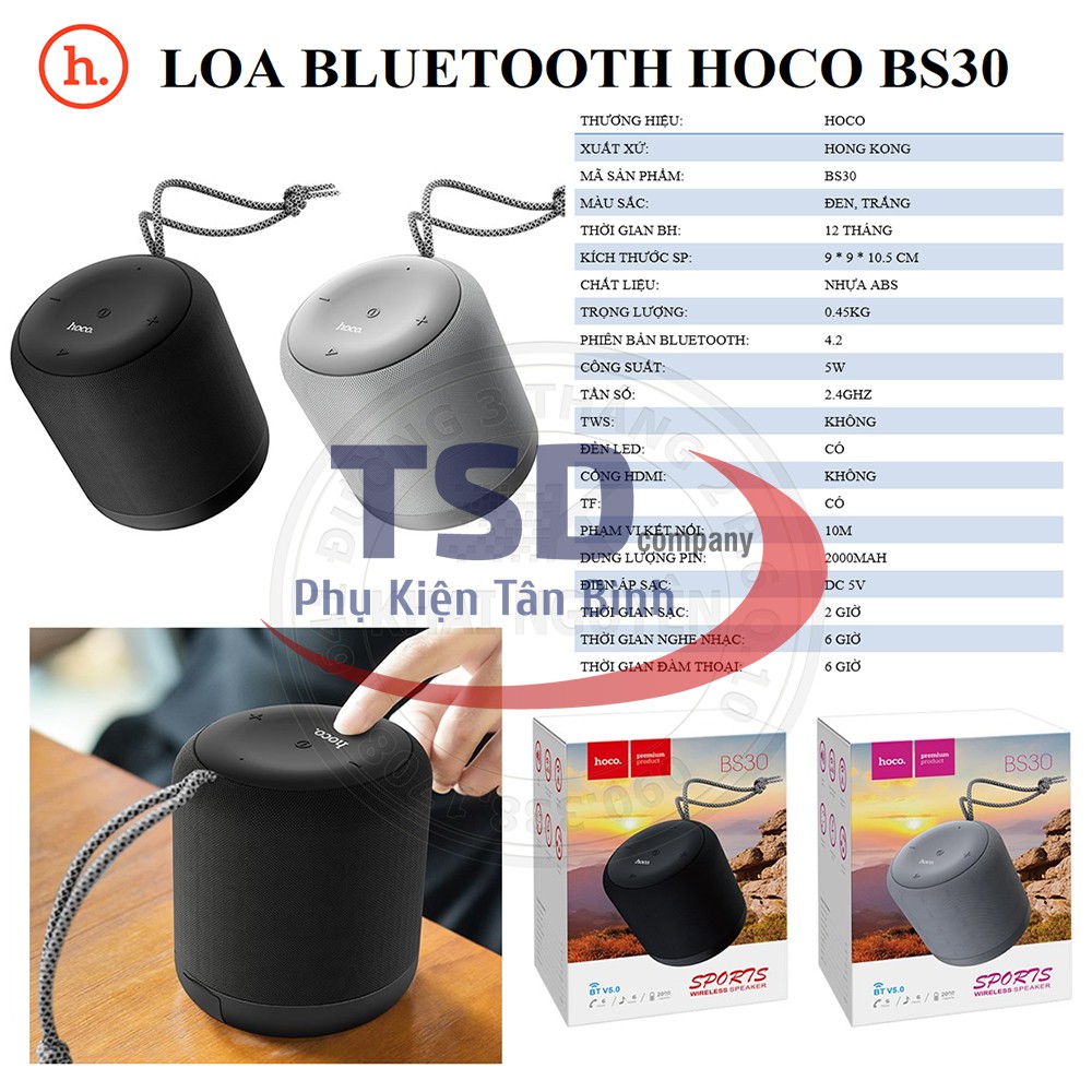 Loa Bluetooth Hoco BS30 Chính Hãng V5.0 Sport Wireless Speaker