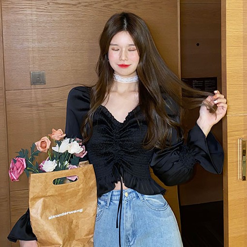 Áo sơ mi nữ tay dài Emilyshop ulzzang