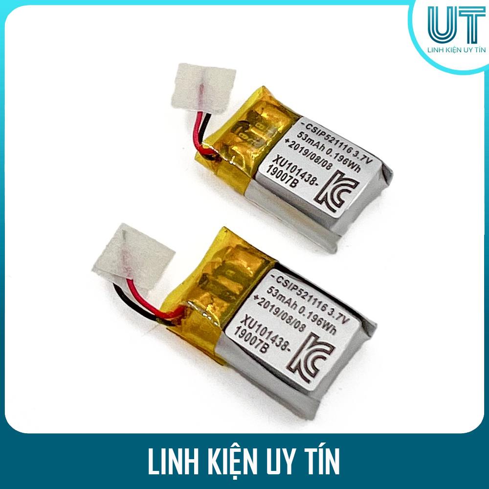 Pin Sạc 3,7V 53mAh chuyên cho Camera Siêu Nhỏ, Máy Ghi Âm, Tai Nghe... Kích thước 16 x 11 x 5,2mm
