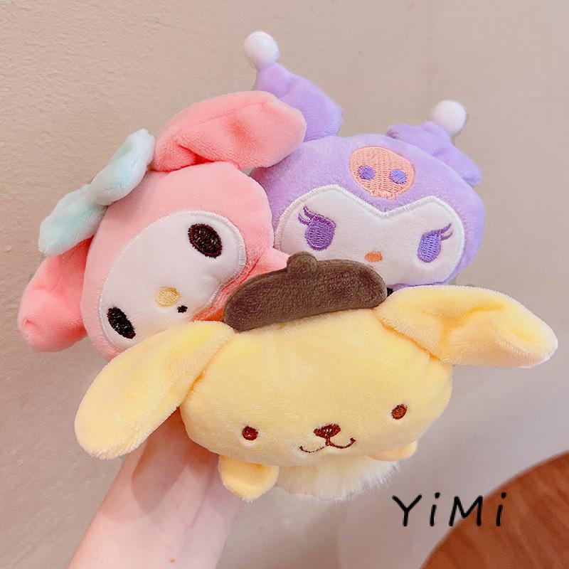Dây cột tóc lông thú bông Sanrio kuromi dễ thương