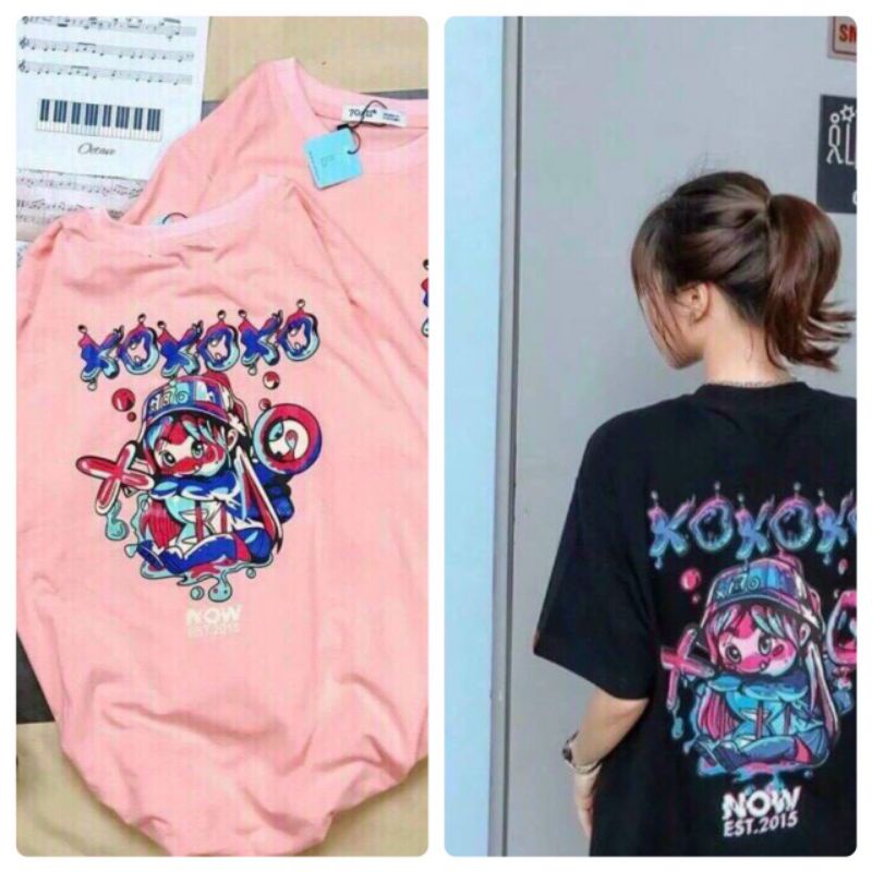 Áo Thun Tay Lỡ UNISEX Dành Cho Nam Và Nữ Màu Hồng Và Đen