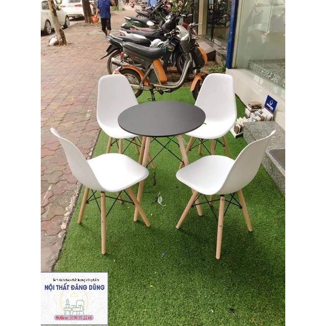 Bộ bàn ghế ban công, phòng khách Eames 1 bàn tròn 4 ghế, phù hợp không gian nội thất gia đình, quán cafe, quán trà sữa | BigBuy360 - bigbuy360.vn