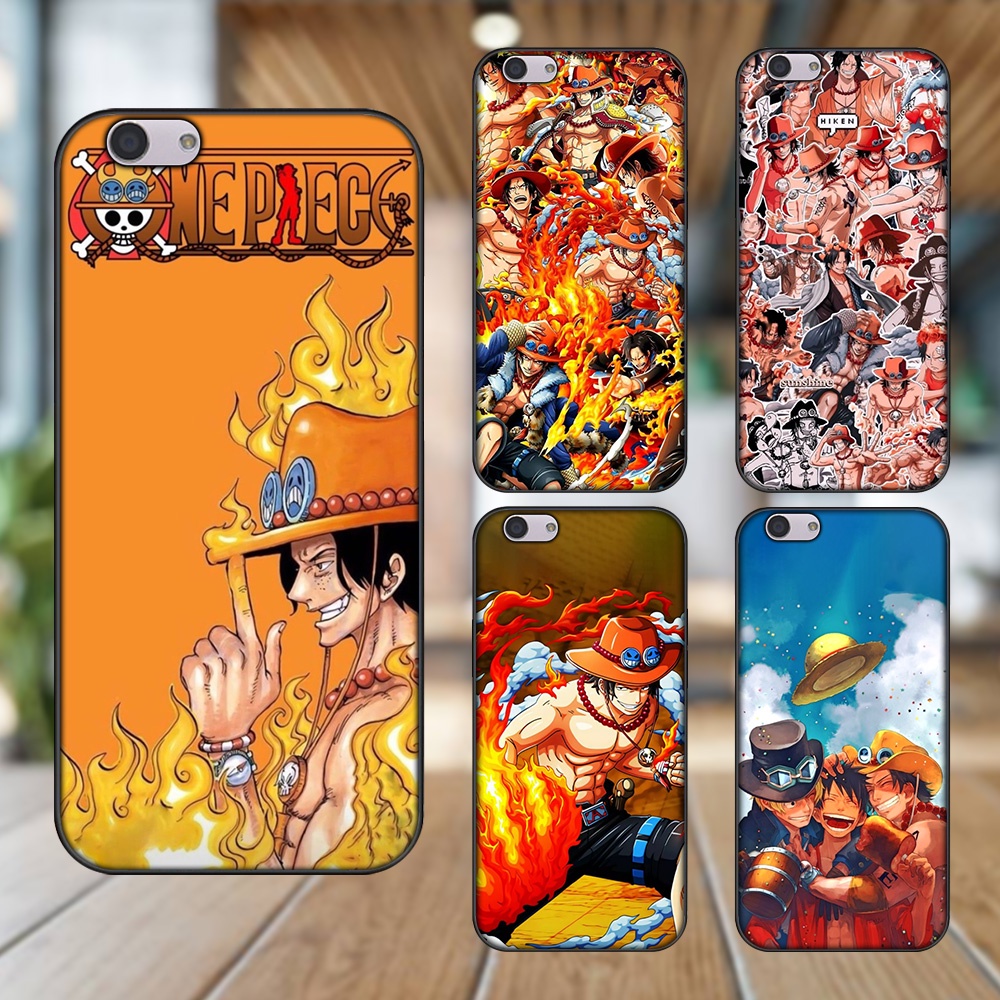 Ốp lưng Oppo F1s, F3, F3 Plus viền đen in hình Ace One Piece
