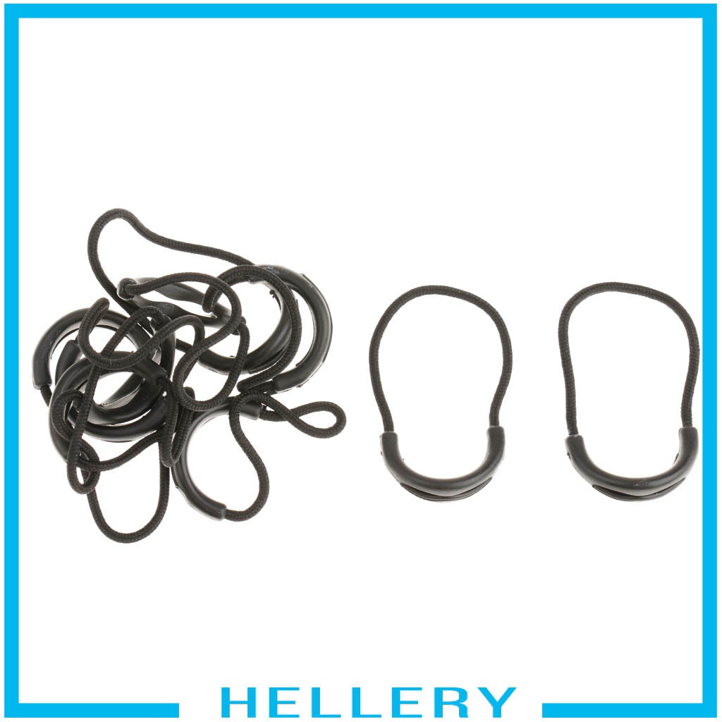 [HELLERY] 10 Black Zip Puller Zipper Pulls Cord Replacement Fastener Slider Jacket Bag