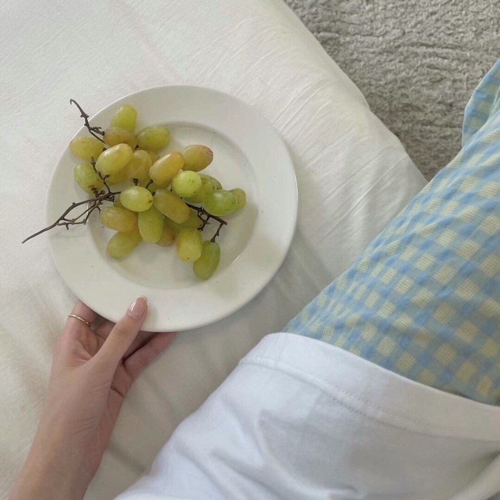 Quần Ngủ Cotton Ống Rộng Lưng Cao Họa Tiết Sọc Caro Phong Cách Hàn Quốc Mới | BigBuy360 - bigbuy360.vn