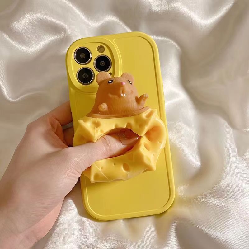 Ốp Điện Thoại Họa Tiết Phô Mai Kèm Giá Đỡ Cho IPhone 13 12 11 Pro Max X XR XS Max 6 7 8 Plus