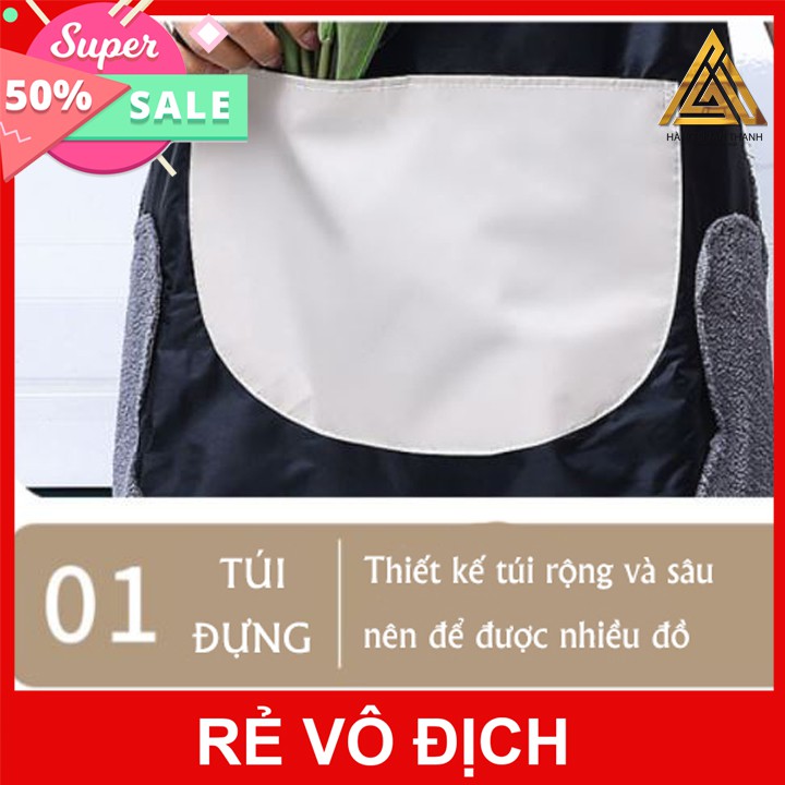 [HÀNG LOẠI 1] Tạp dề nấu ăn chống nước có chỗ lau tay, có túi đựng điện thoại tiện lợi, giá rẻ