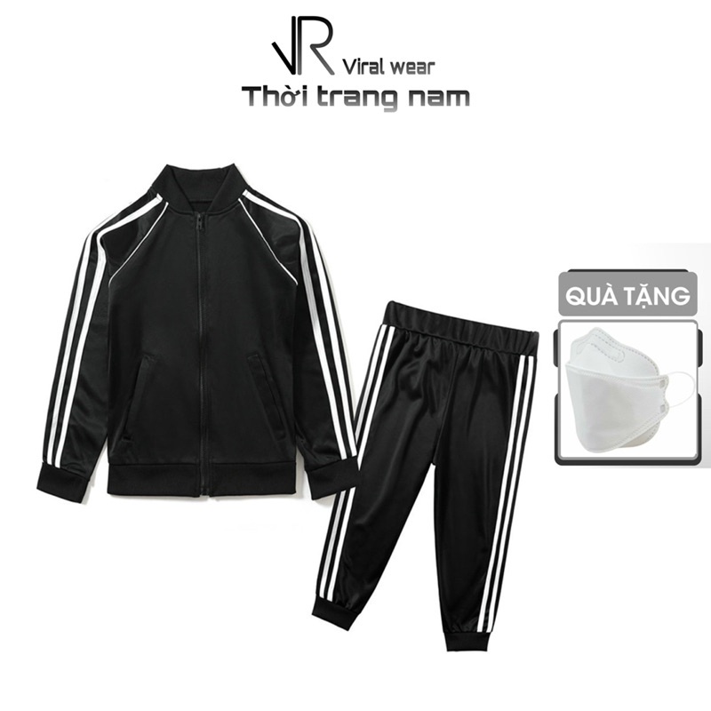 Bộ Quần Áo Nam, Nữ Thể Thao 3 Sọc Chất Liệu Poly Viral Wear