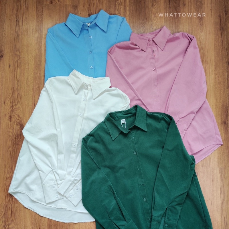 Áo sơ mi oversize chất kaki unisex