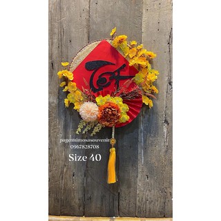 mẹt hoa treo tường ( chữ tết có quạt size 40)