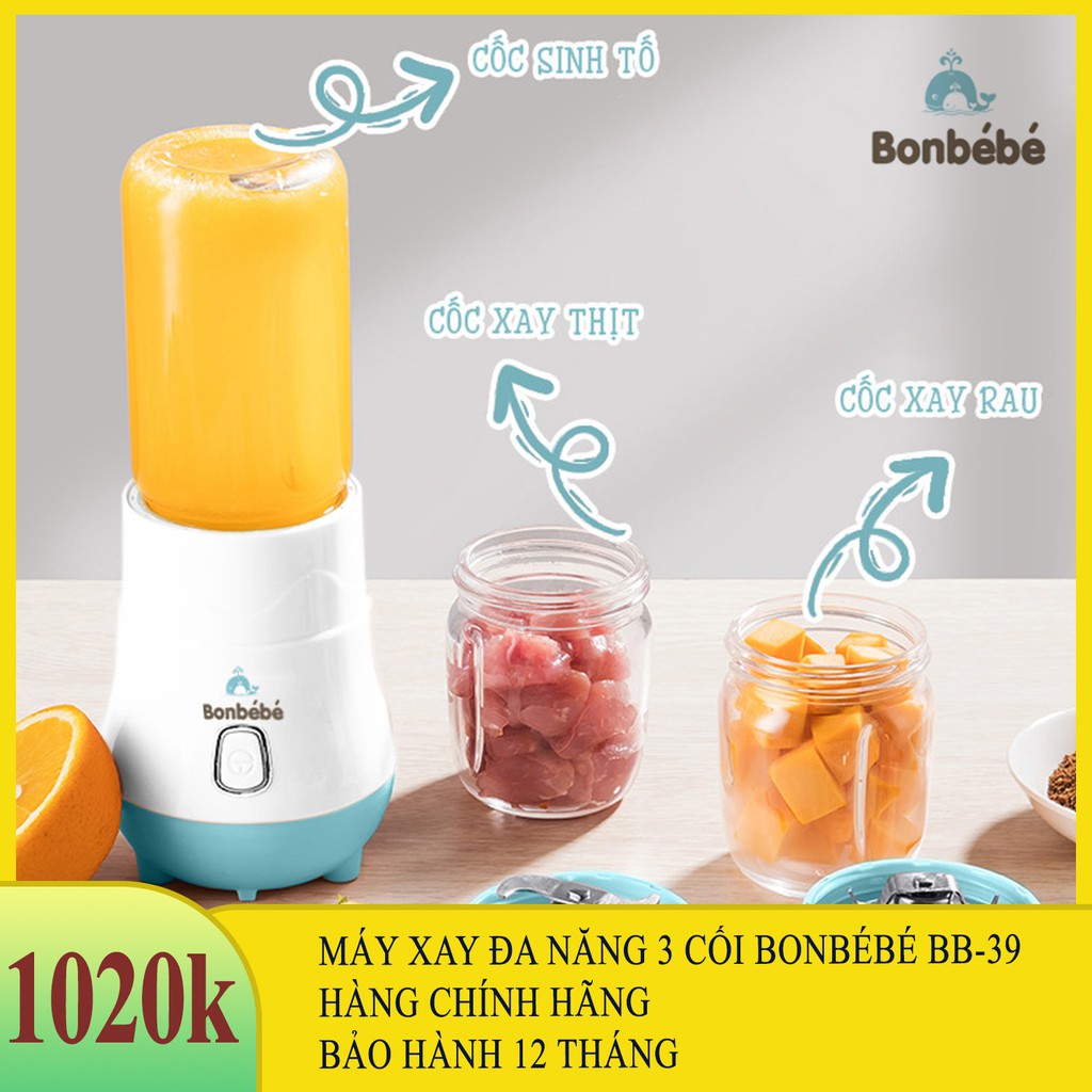 Máy xay ăn dặm đa năng 3 cối BONBÉBÉ BB-39