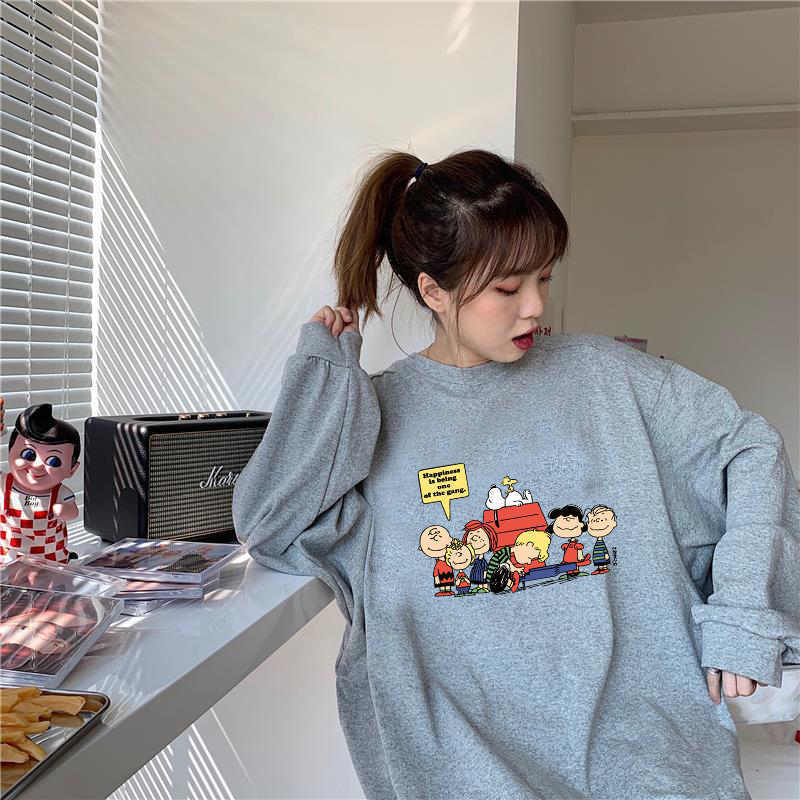 Áo Nỉ Form Rộng Dài Tay Phong Cách Hàn Quốc Dành Cho Nữ | BigBuy360 - bigbuy360.vn