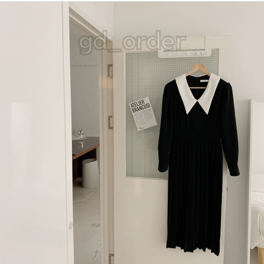 D42|Đầm nữ sang trọng cổ nơ hàn quốc thanh lịch màu đen phù hợp công sở gd_ordẻ