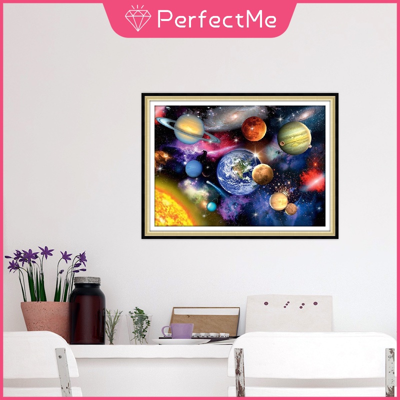 Bộ tranh đính đá 5D họa tiết vũ trụ độc đáo kích thước 30x40 DIY dùng trang trí