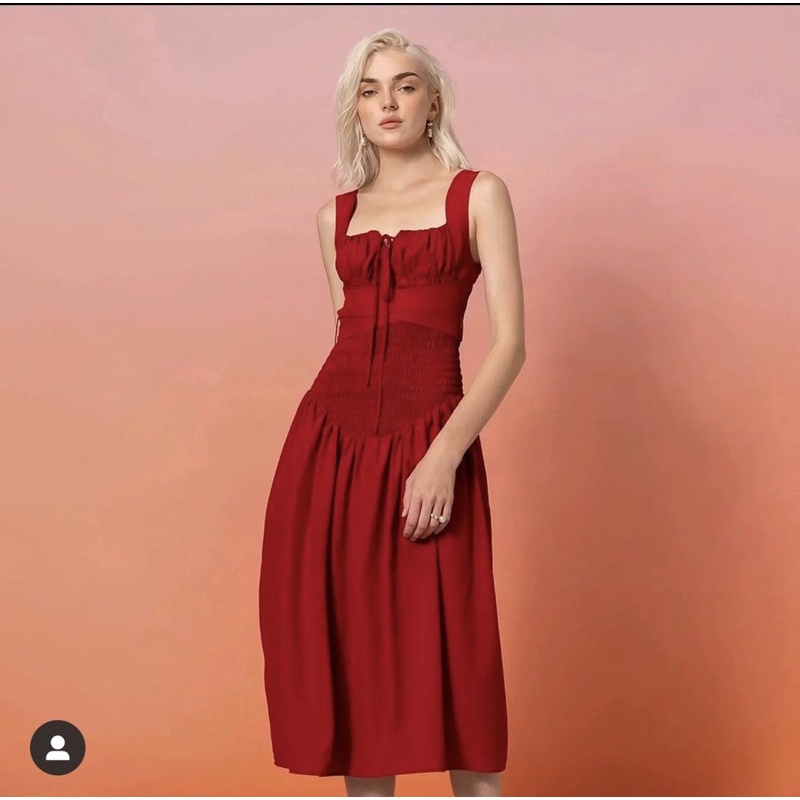 Đầm Dear José Hai Dây Đỏ Freesize