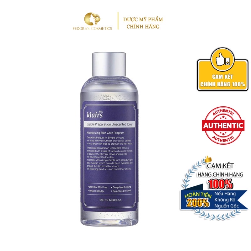 [Chính hãng] Toner Clairs không mùi.