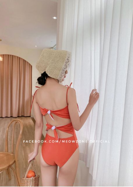 Bộ bơi liền 2 mặt cam & trắng (kèm ảnh feedback) | BigBuy360 - bigbuy360.vn