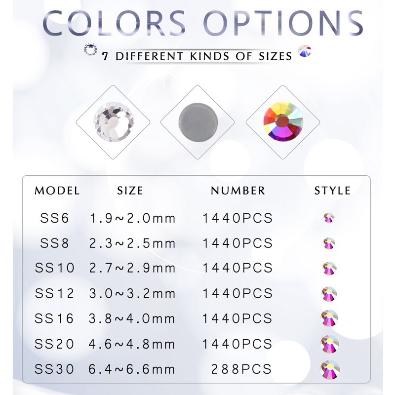 Đá Pha Lê Montana SS16-SS30 (3.8-6.5mm) Trang Sức