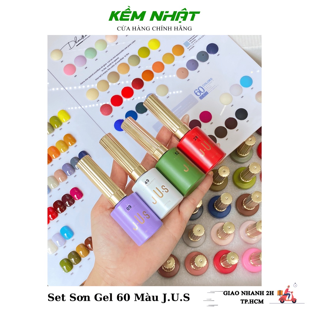 Set Sơn Gel 60 Màu J.U.S - Tặng Kèm Base, Top Và Bảng Màu - Tìm Voucher